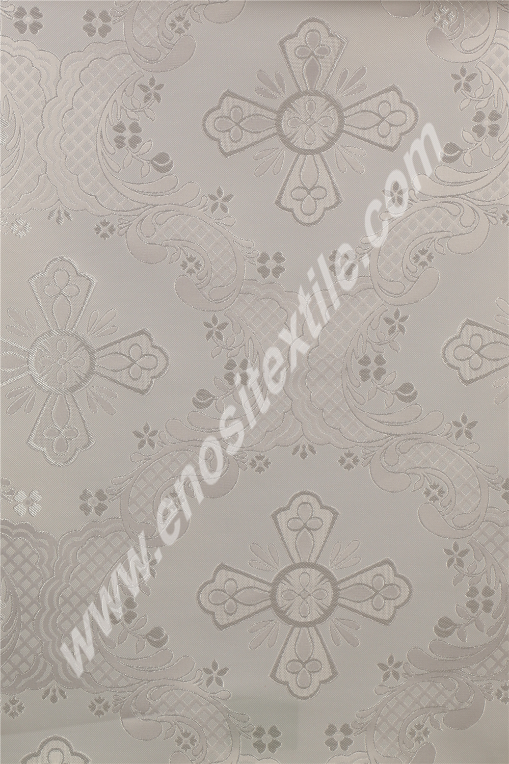 KL-040 White-Silver Brocade Fabrics